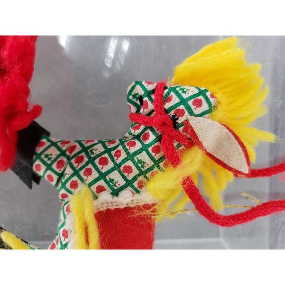 2 Handmade Vintage‎ Christmas Ornament Fabric Cut & Sew Prints Pony Horse Donkey - Picture 3 of 6